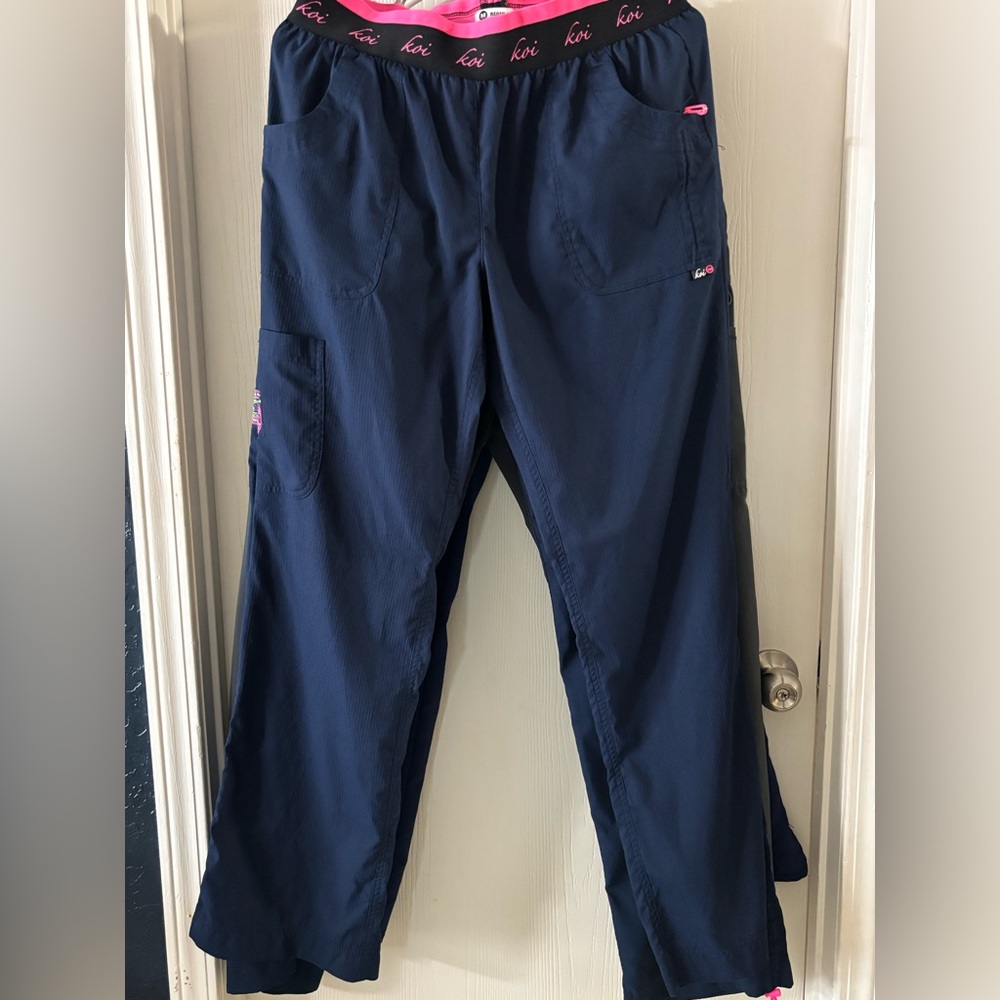 Koi Lite Pink and Blue Scrub Pants